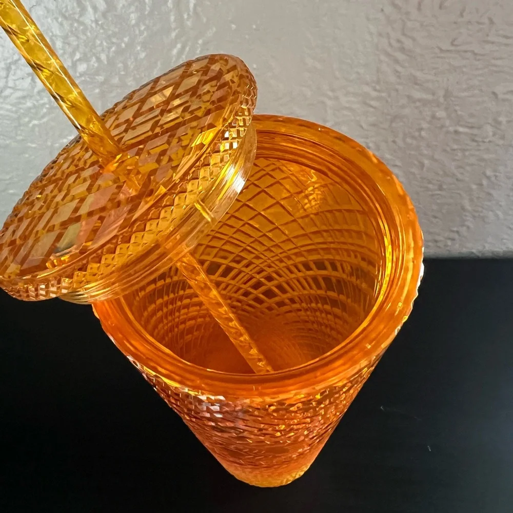 ✨NWOT - Starbucks 2021 Orange Jeweled Cold Beverage Tumbler✨